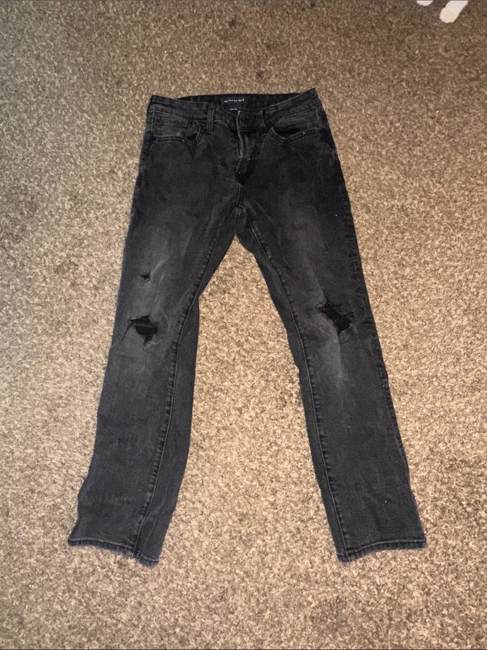 Aeropostale Men's Black Skinny Distressed Jeans